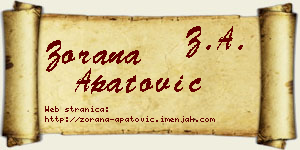 Zorana Apatović vizit kartica